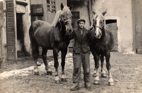 john with horses 1940