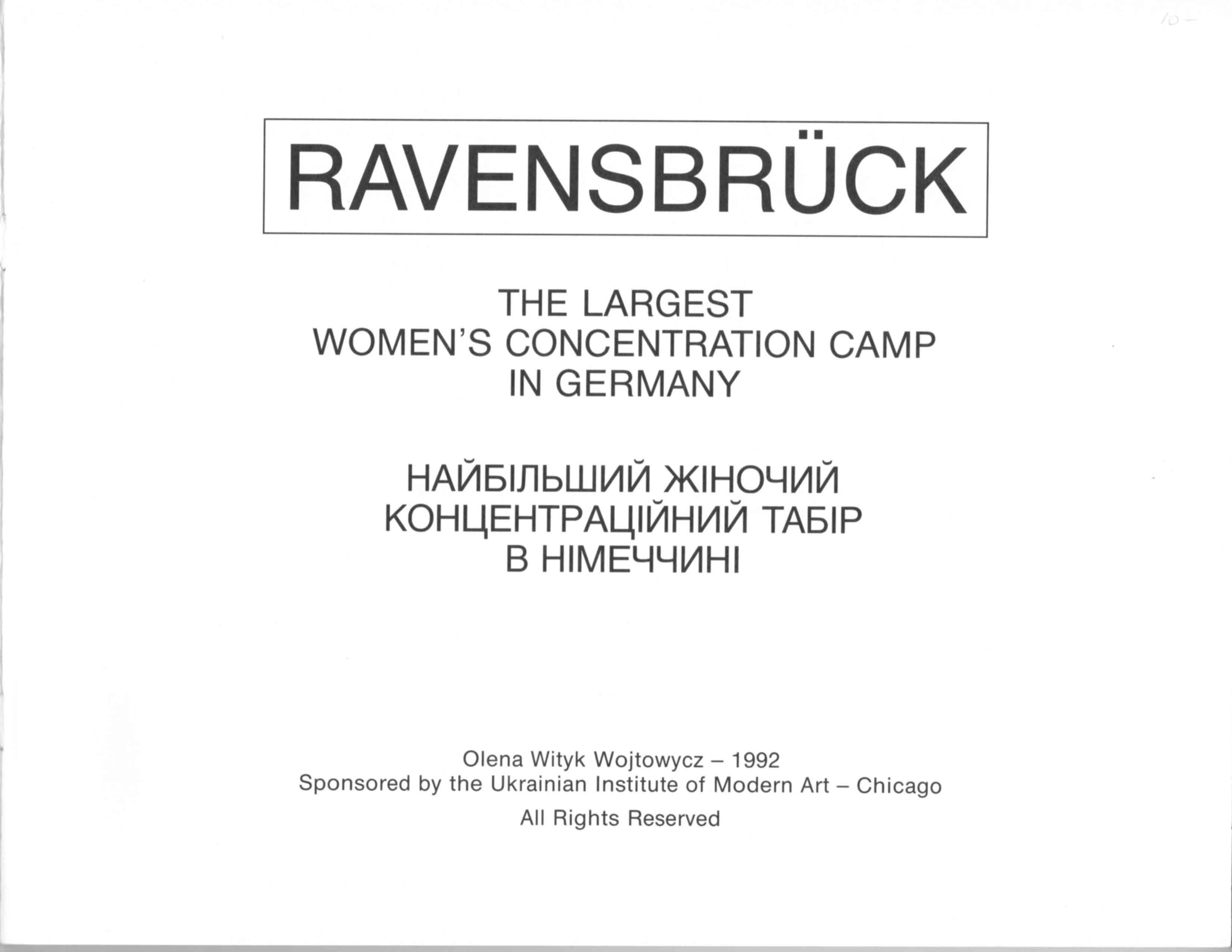 Ravensbruch Cover Page